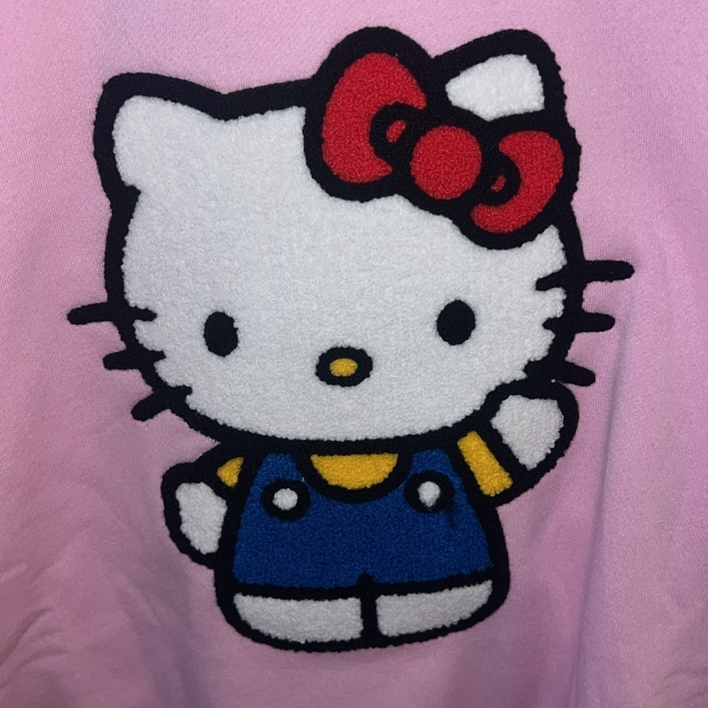 Helly Kitty Pink Crew Neck Sweatshirt with Terry cloth embroidery Small - Picture 3 of 5